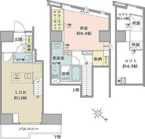 ザ・パークハビオ目黒フォートの物件間取画像